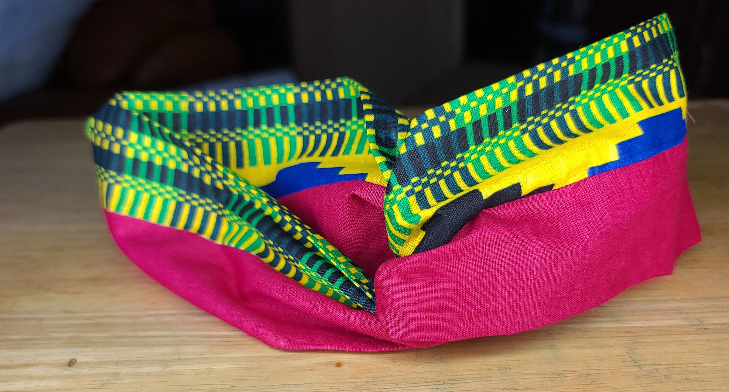 Pink Kente Turban Headband