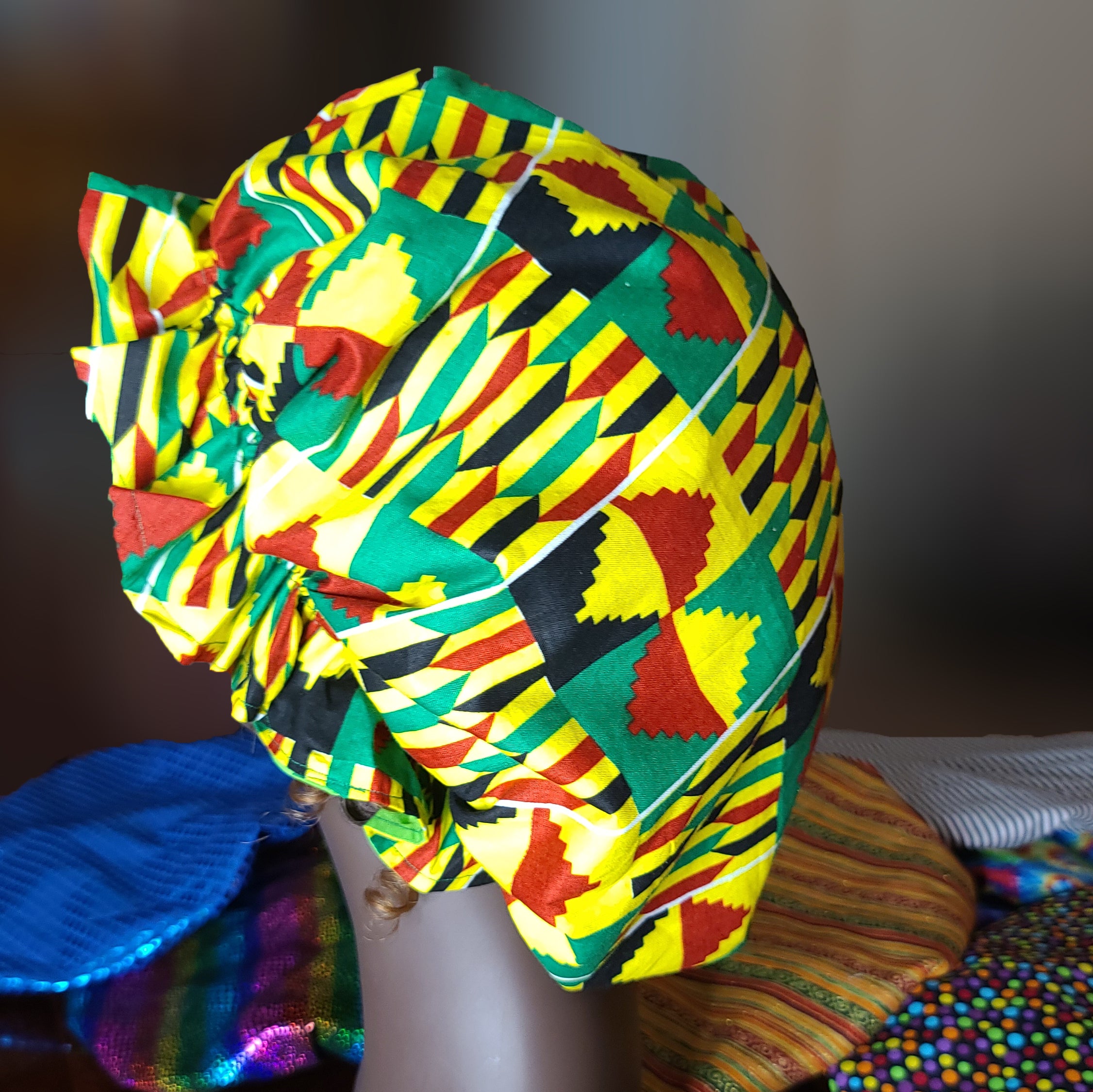 Artisan Satin Lined Kente Bonnet