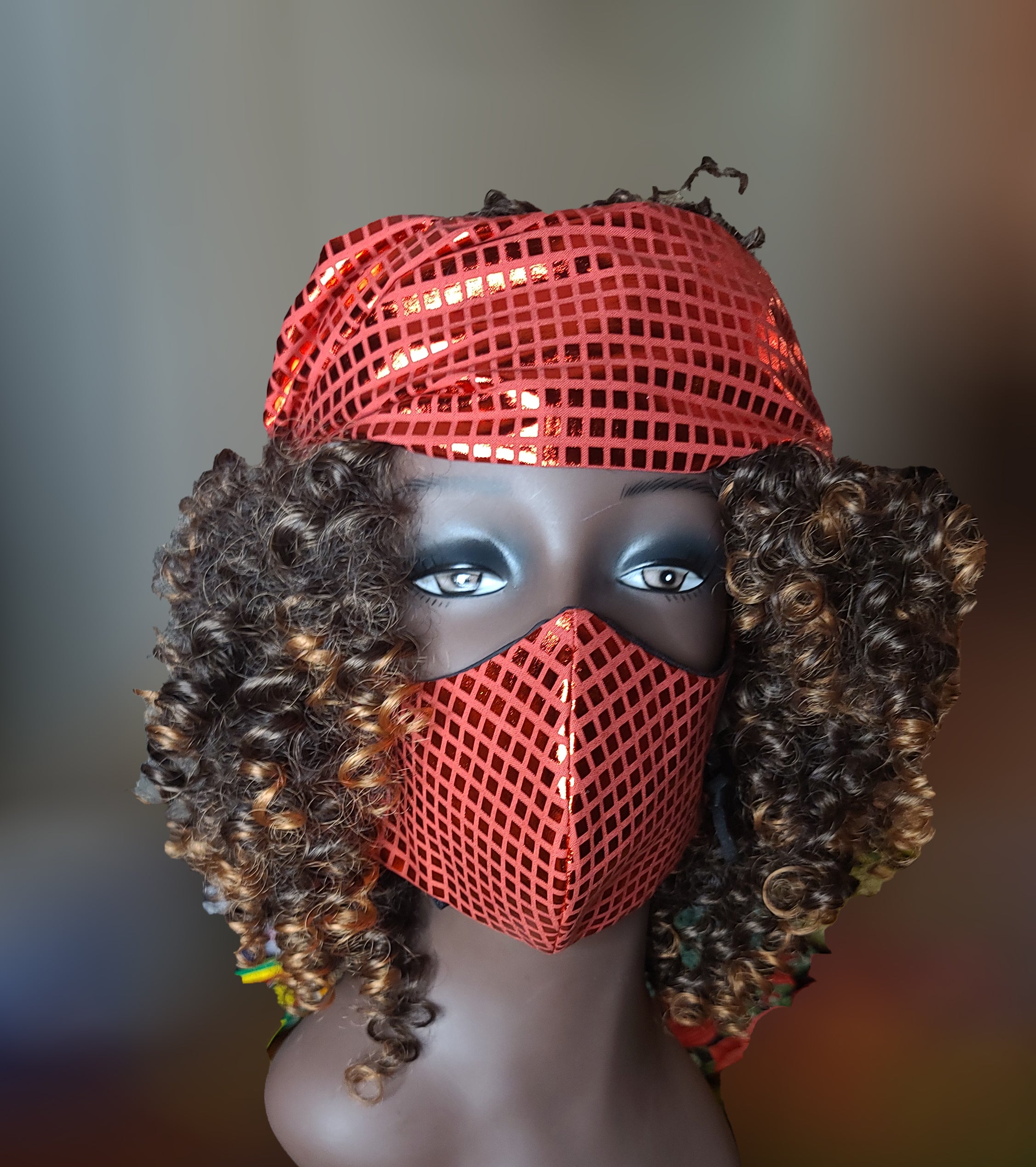 Red African Headband & Mask