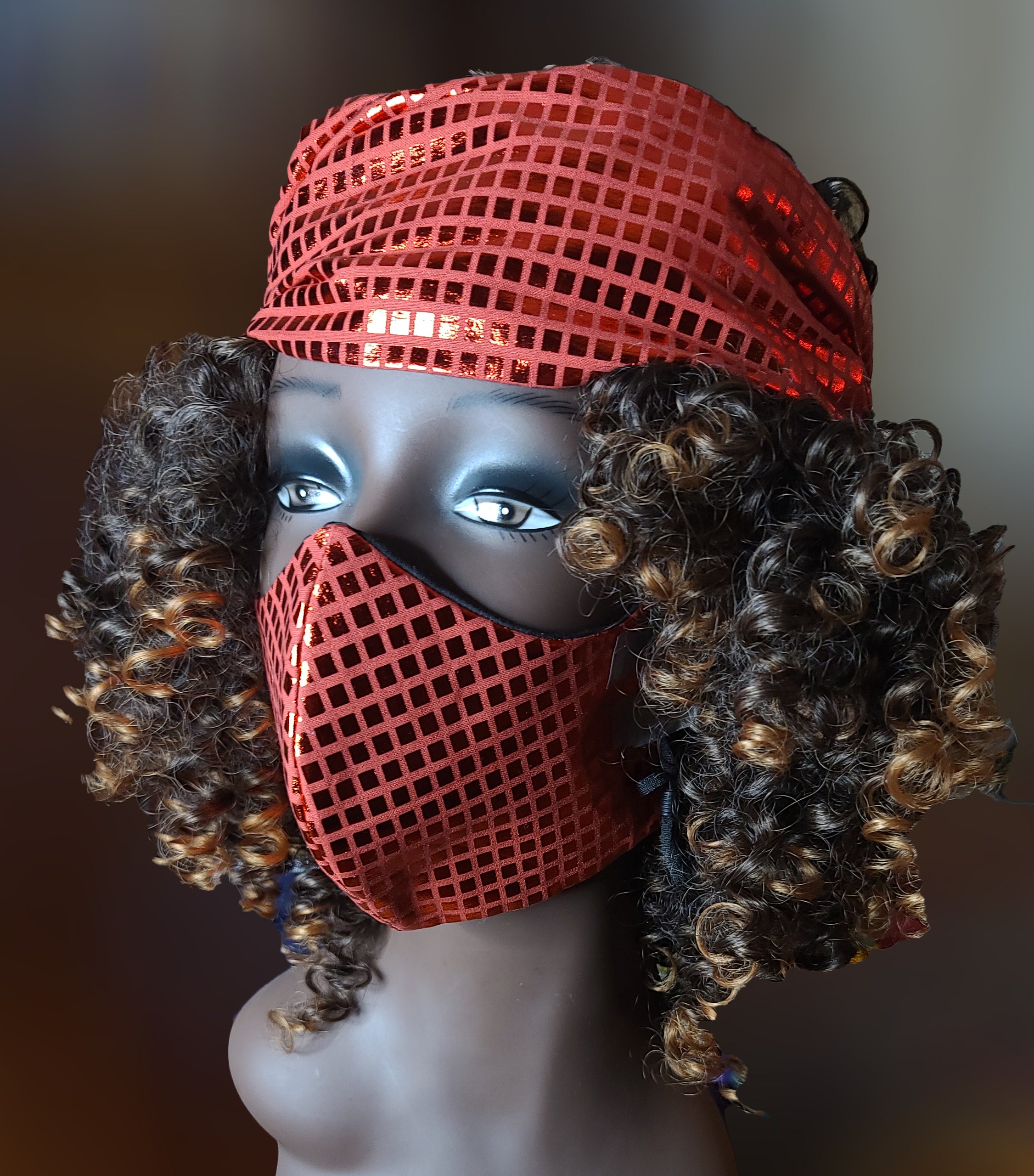 Red African Headband & Mask