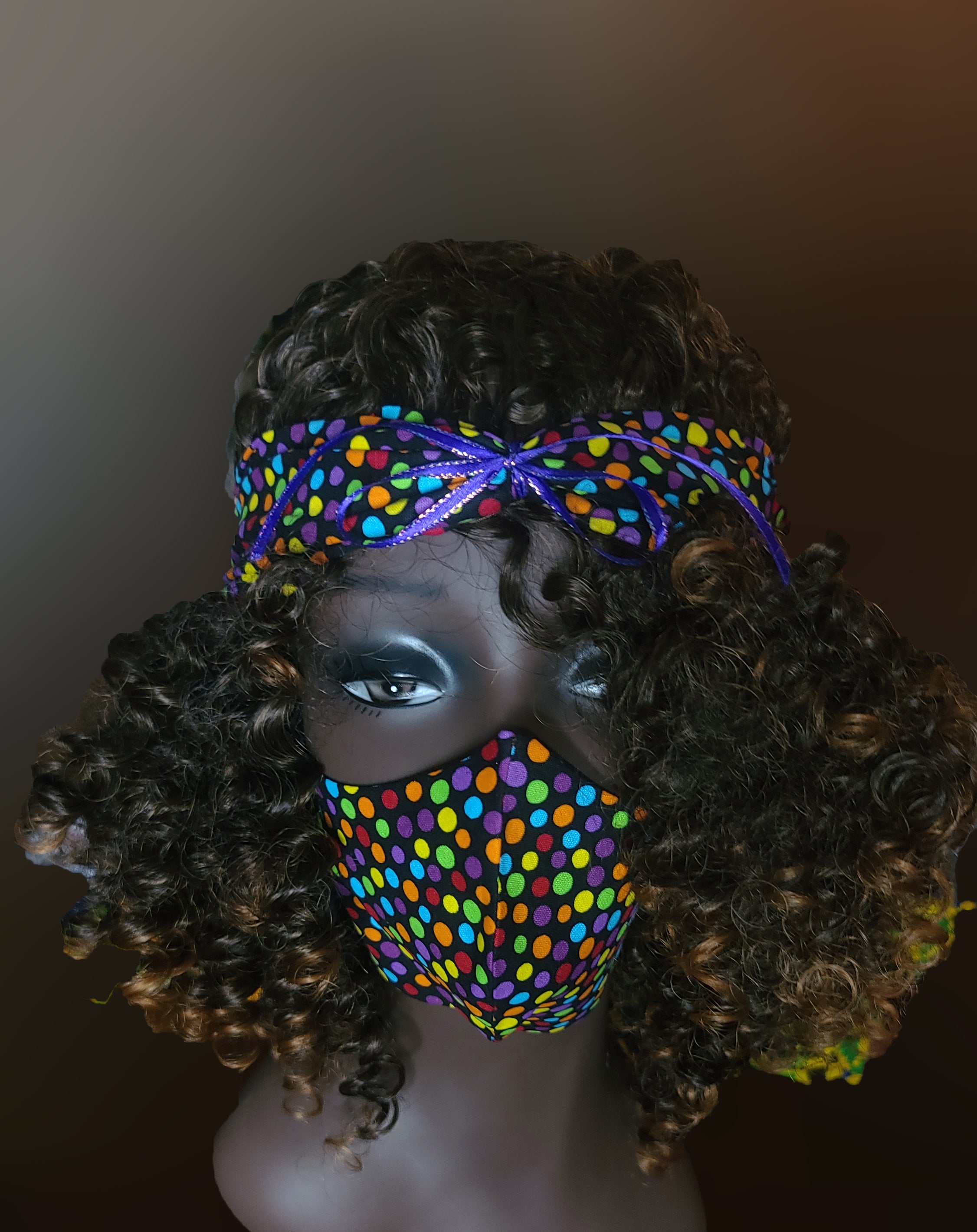 Polkadot Burst Headband & Mask