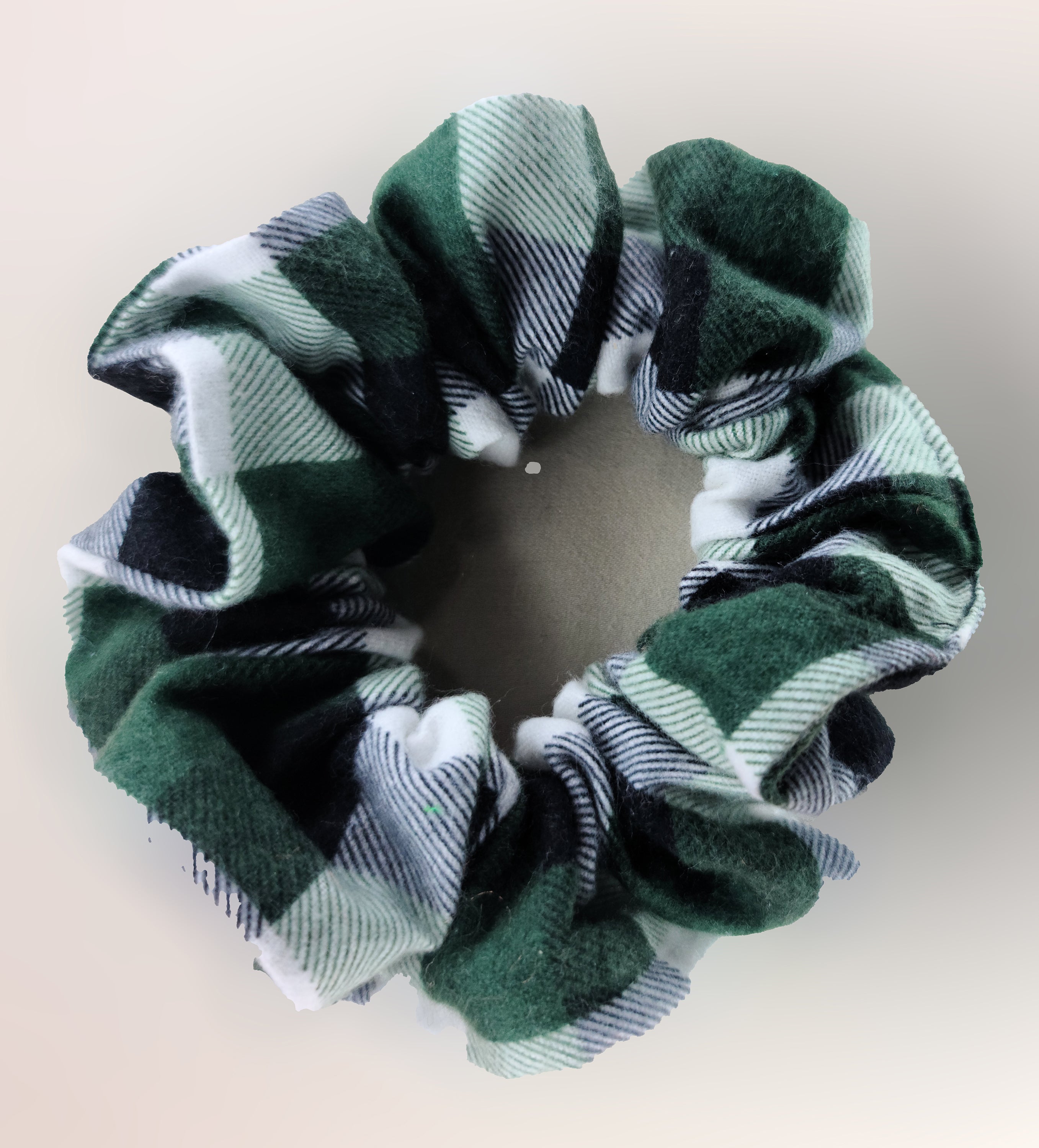 Green Plaid Scrunchie