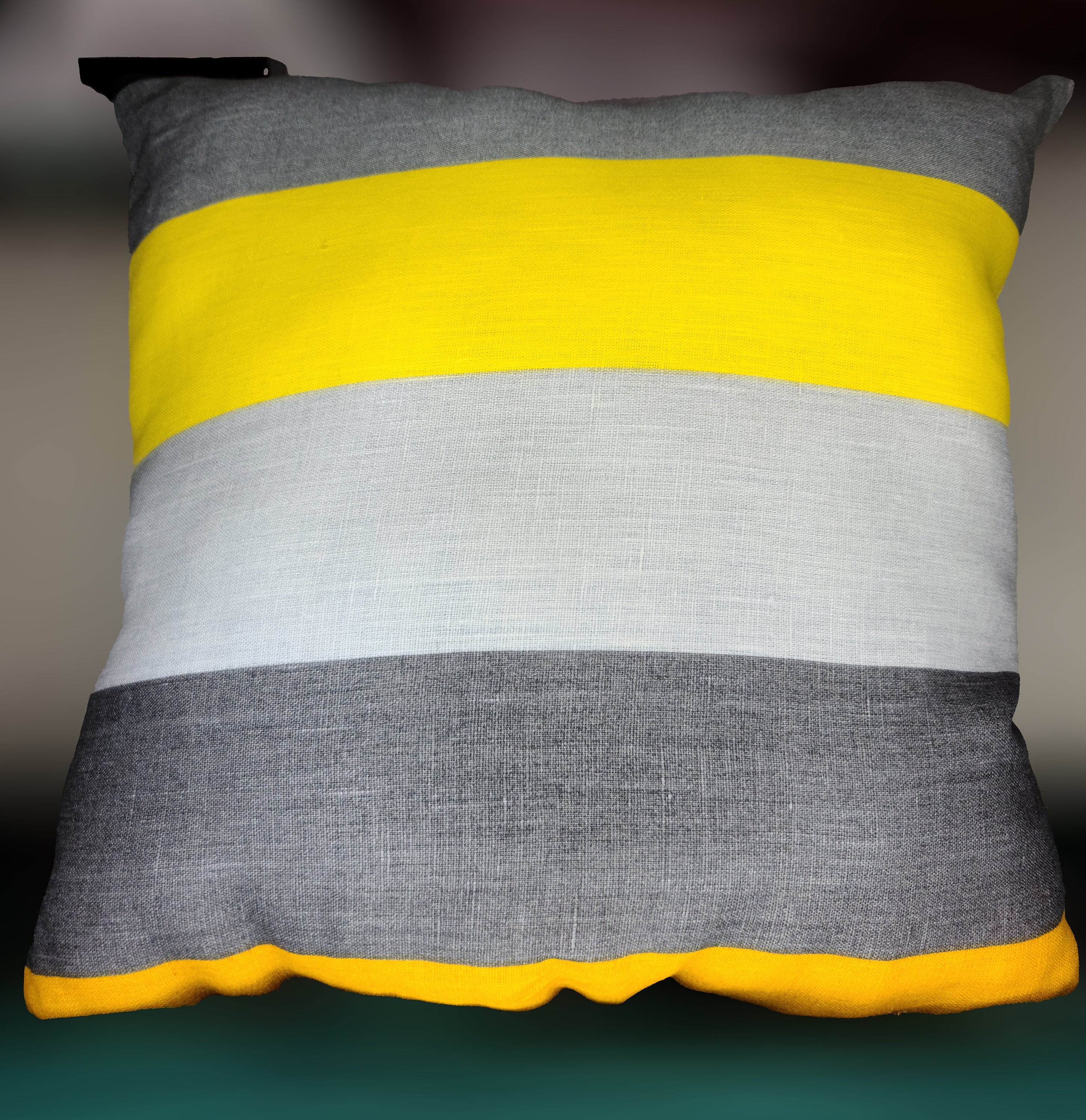 "Greys & Yellow" Throw Pillow