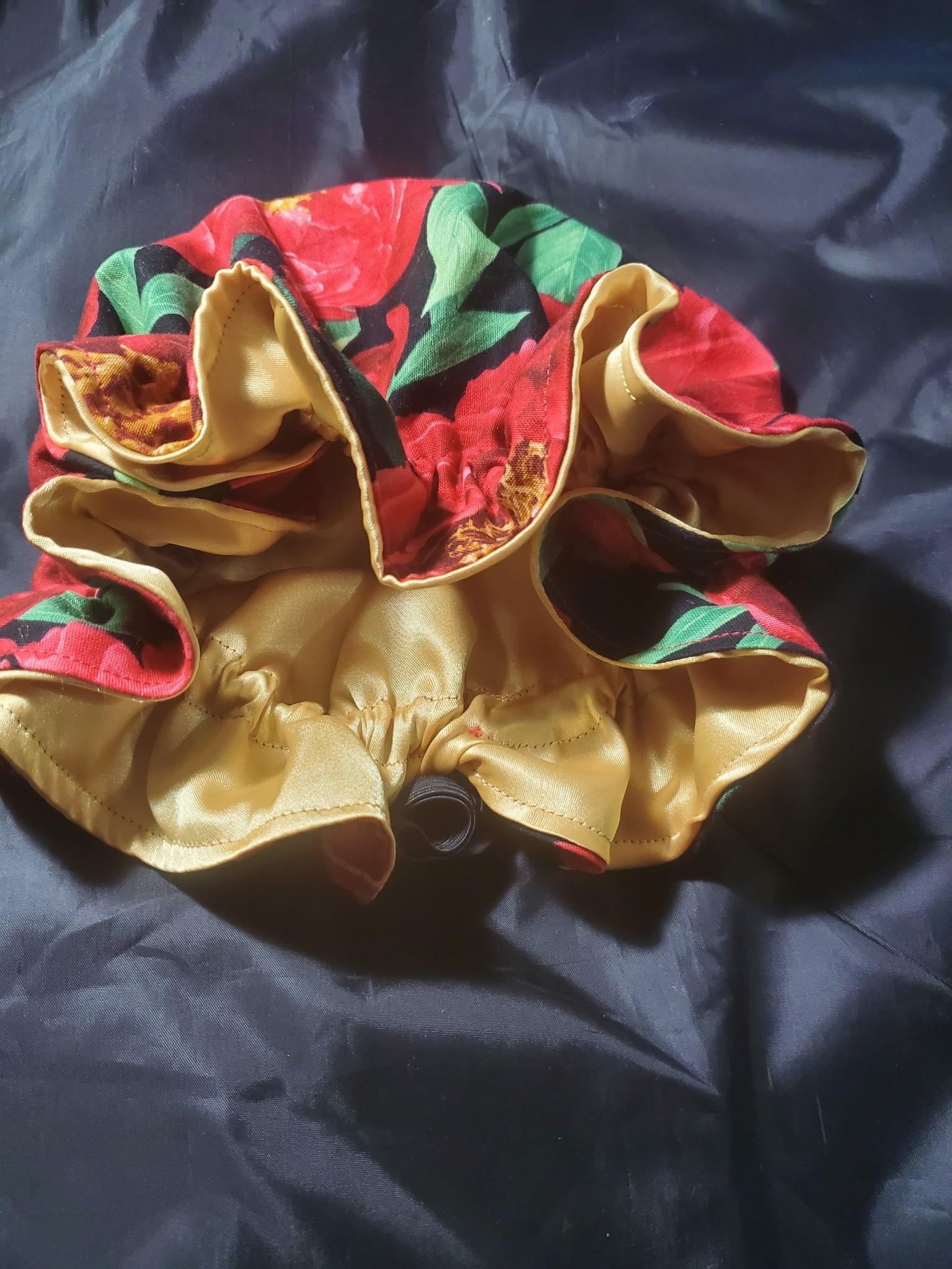 Red Rose with Gold Lining Toddler Bonnet